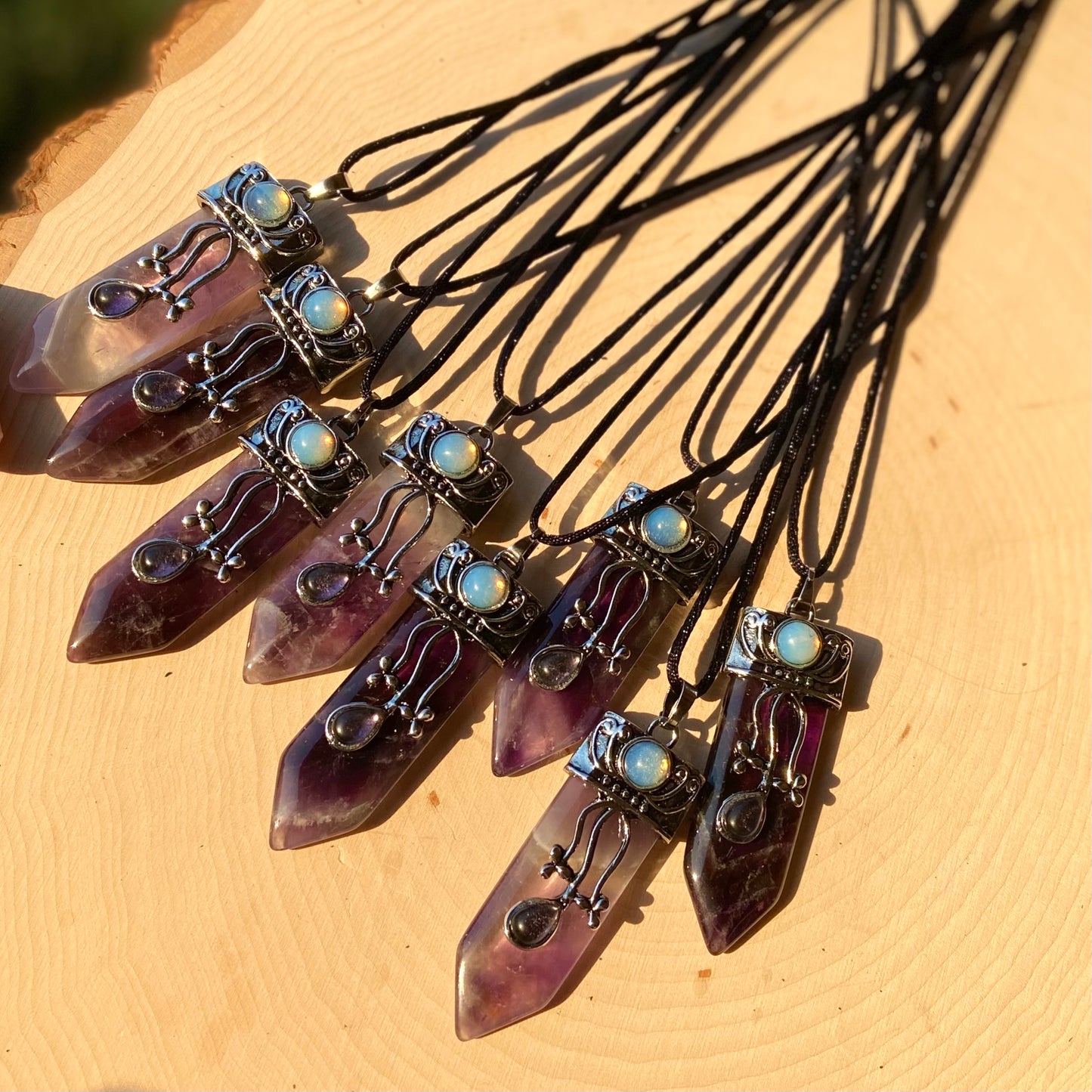 Amethyst and Opalite Pendent