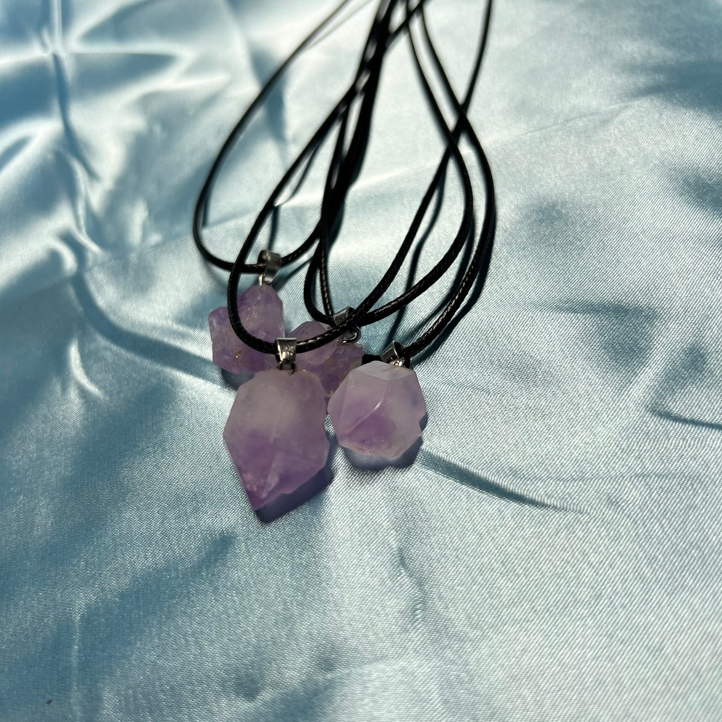 Small Rough Amethyst Points Pendents
