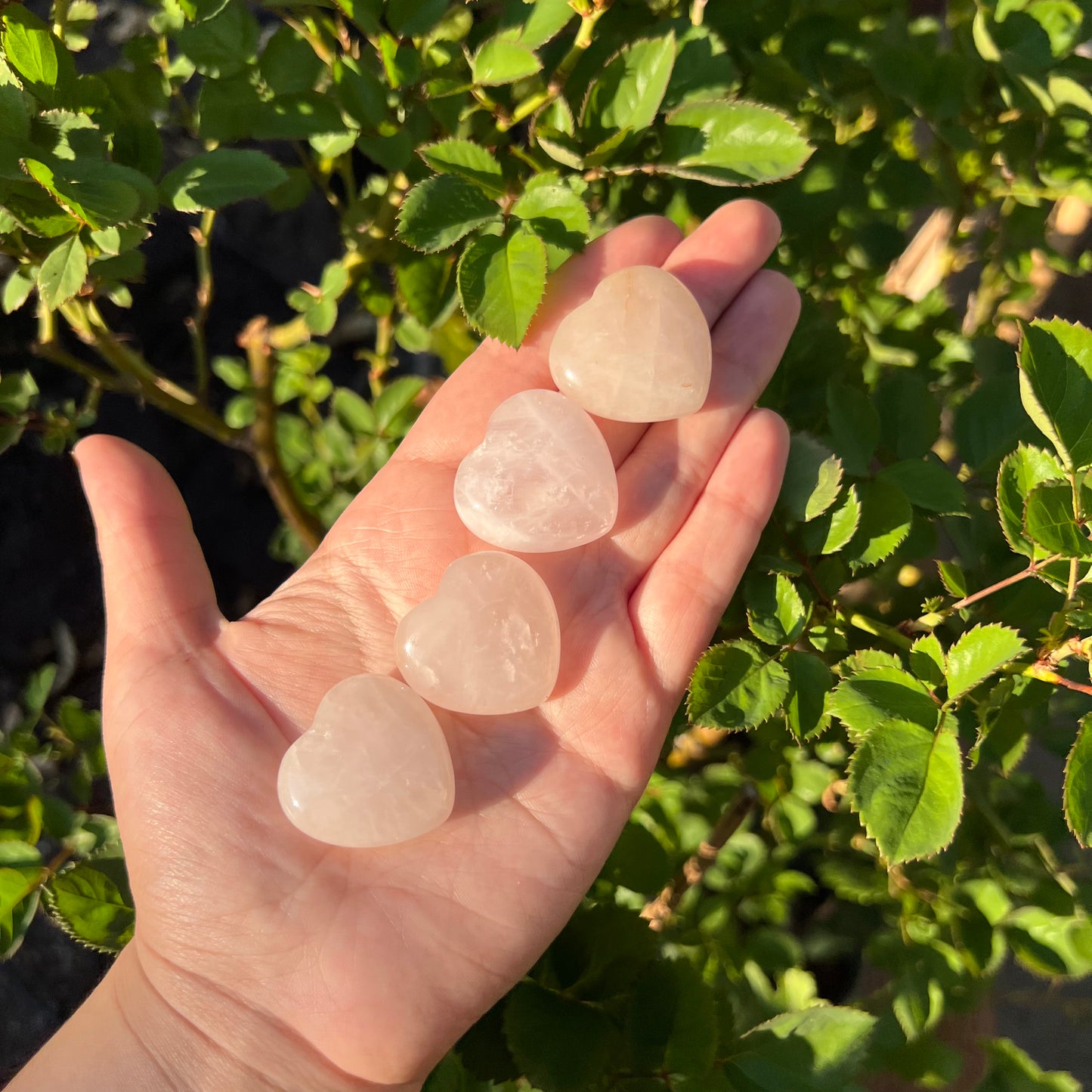 Mini Rose Quartz Hearts