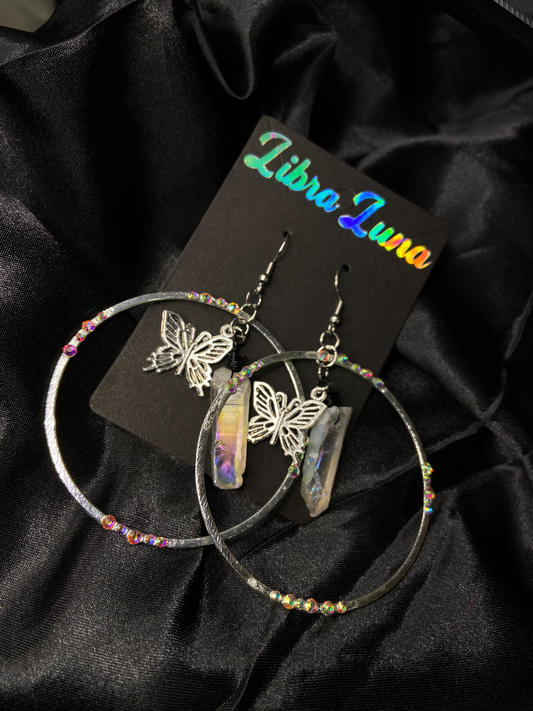Angel Aura Butterfly Hoops