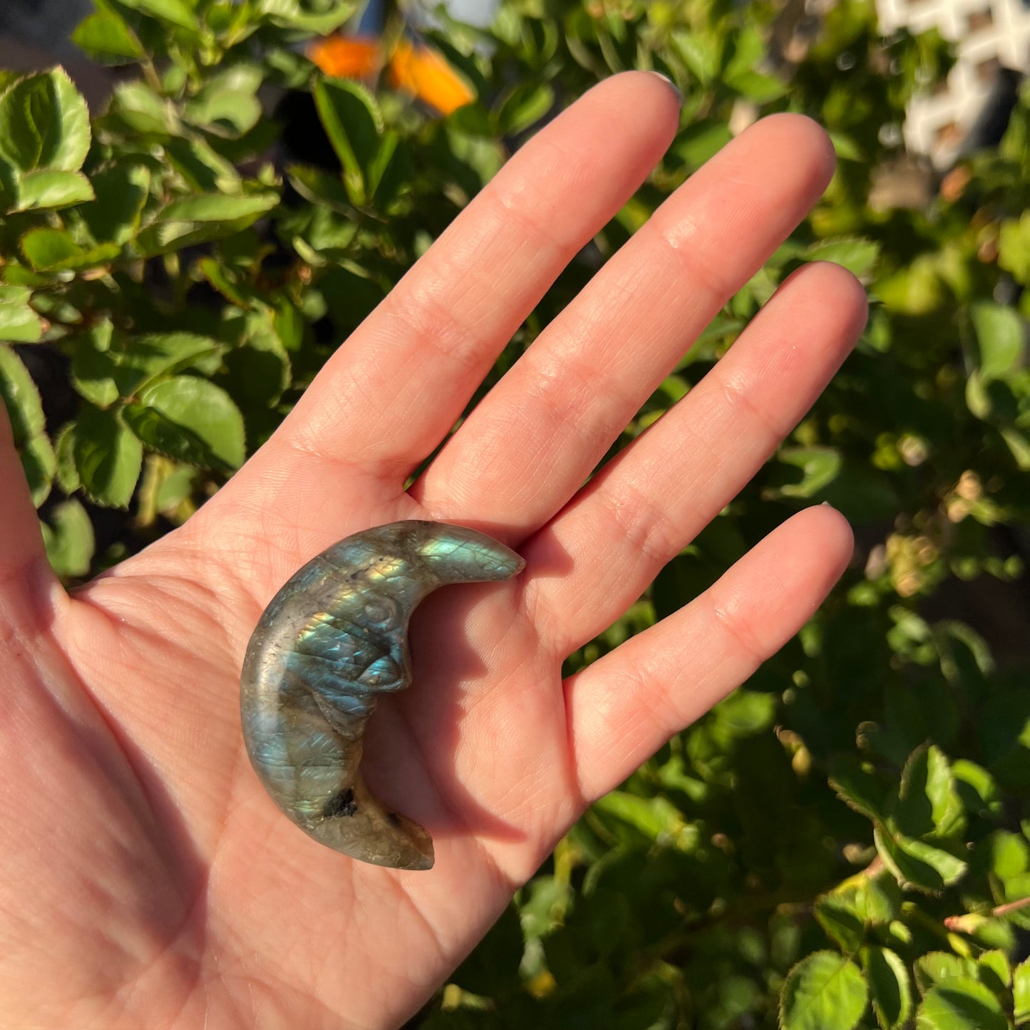 Labradorite Moon Carving