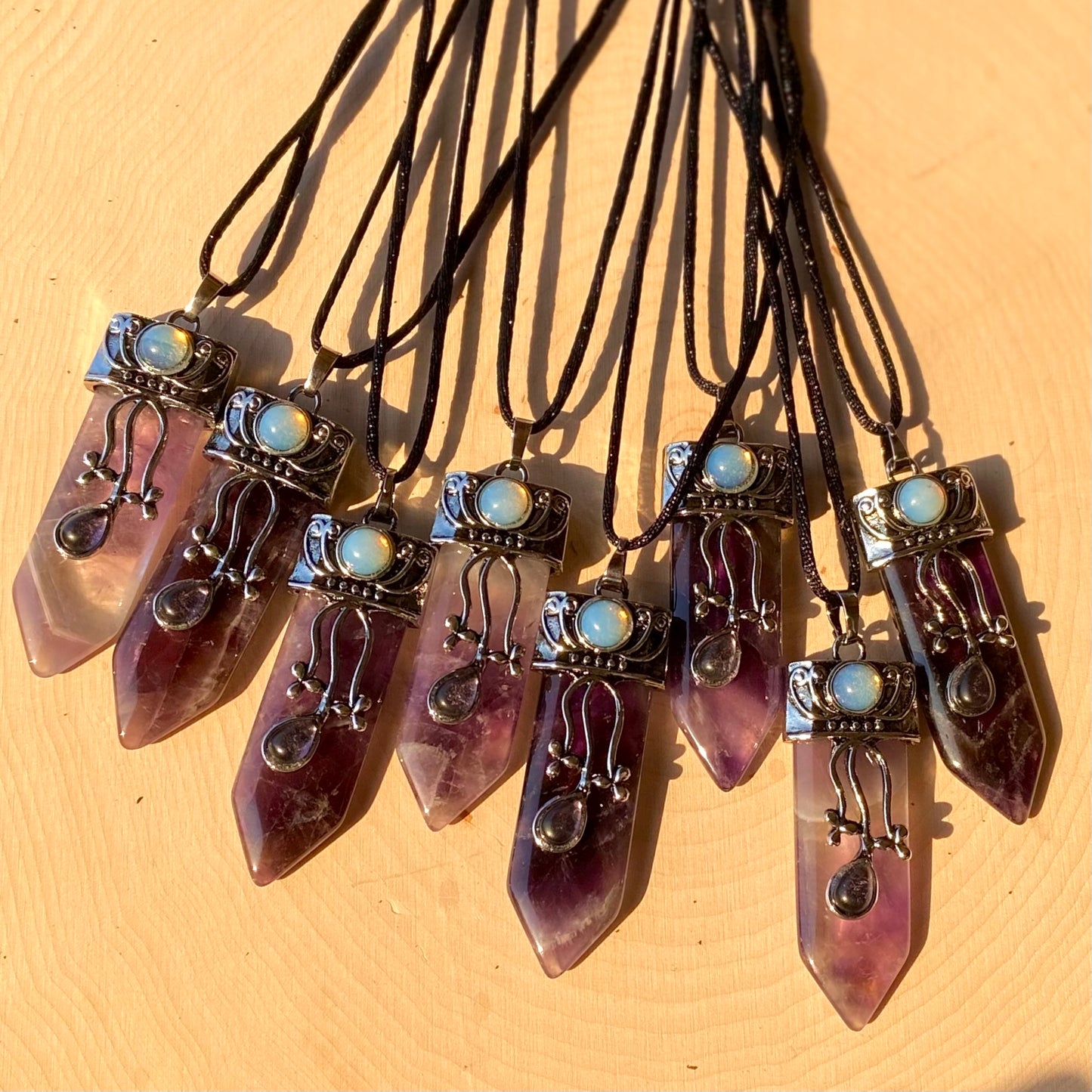 Amethyst and Opalite Pendent