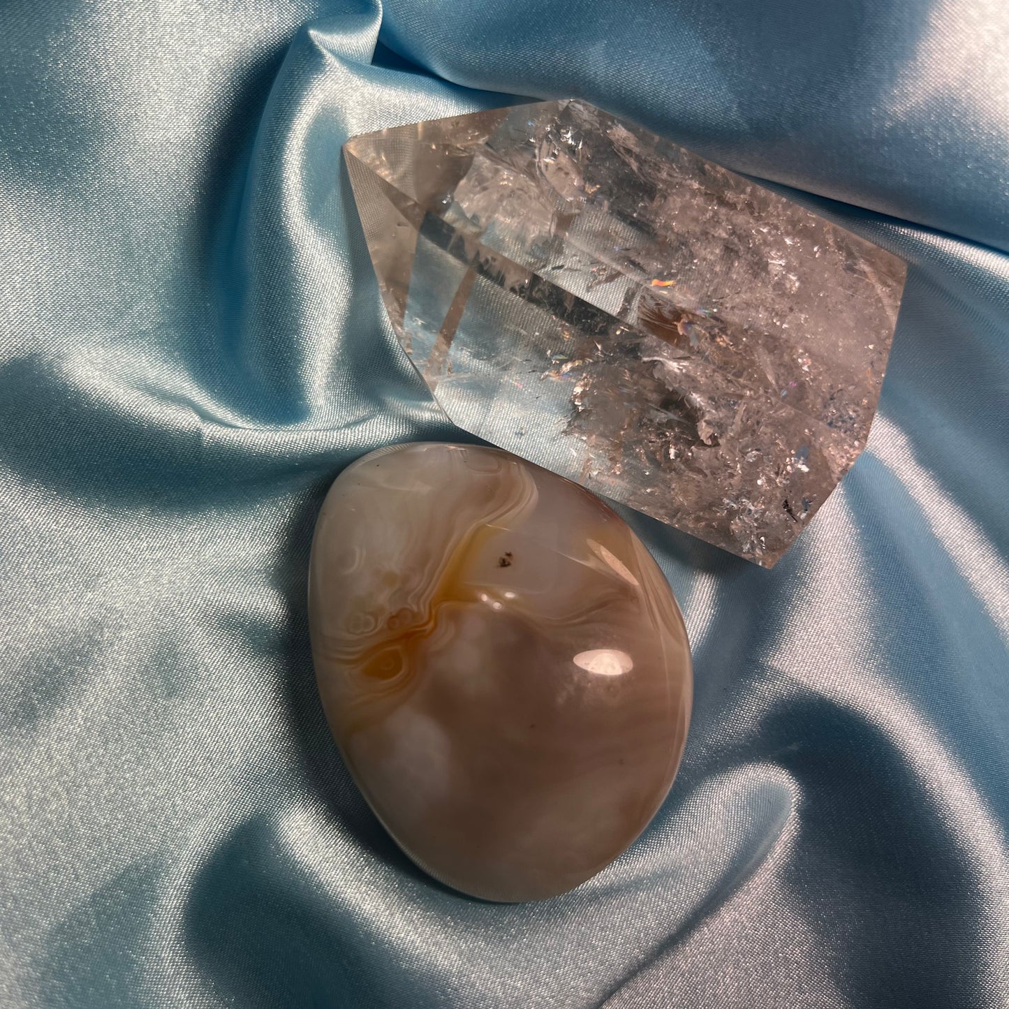 Crazy Lace Agate Palm Stone