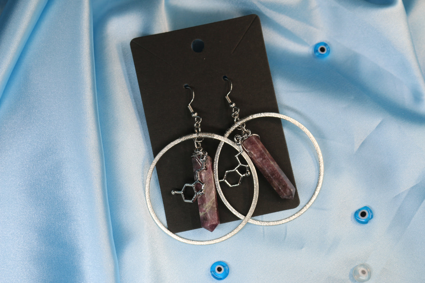 Serotonin Lepidolite Hoops