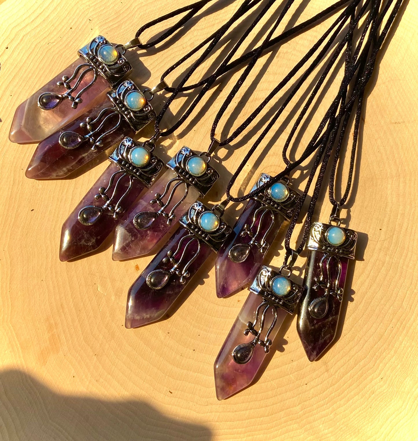 Amethyst and Opalite Pendent