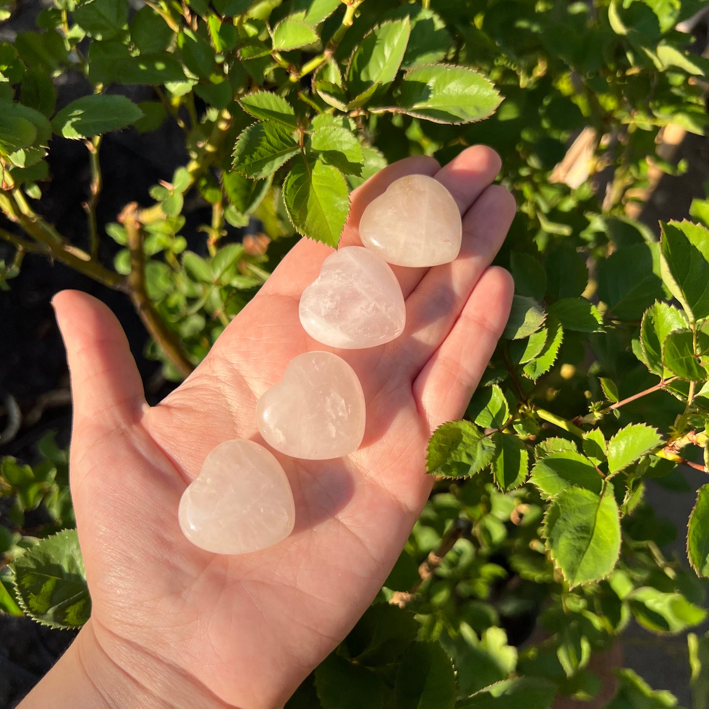 Mini Rose Quartz Hearts