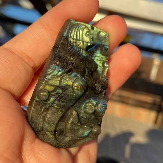Carved Mermaid Labradorite Slab