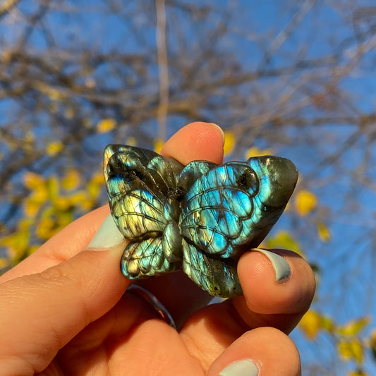 Carved Butterfly Labradorite Slab