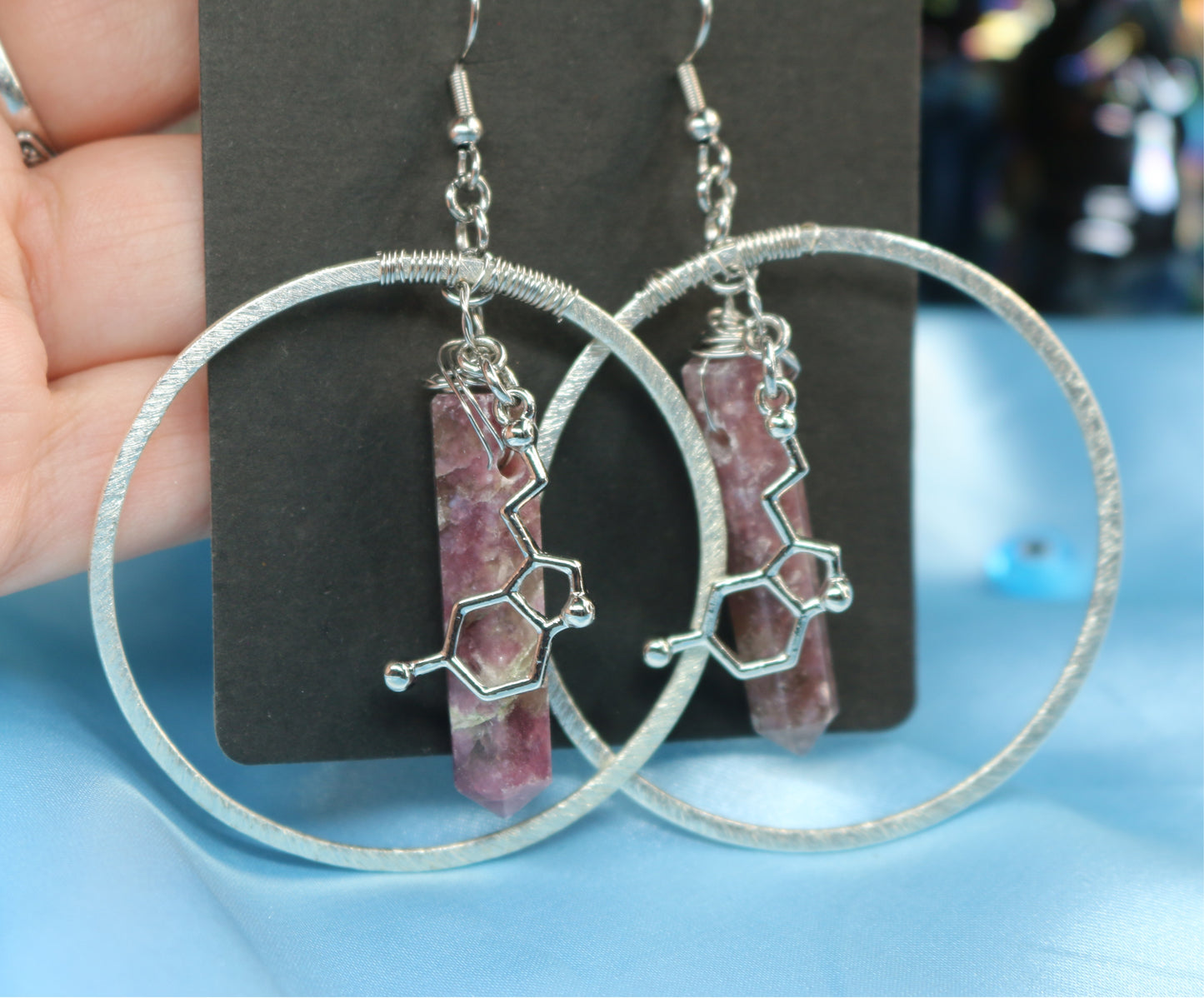 Serotonin Lepidolite Hoops