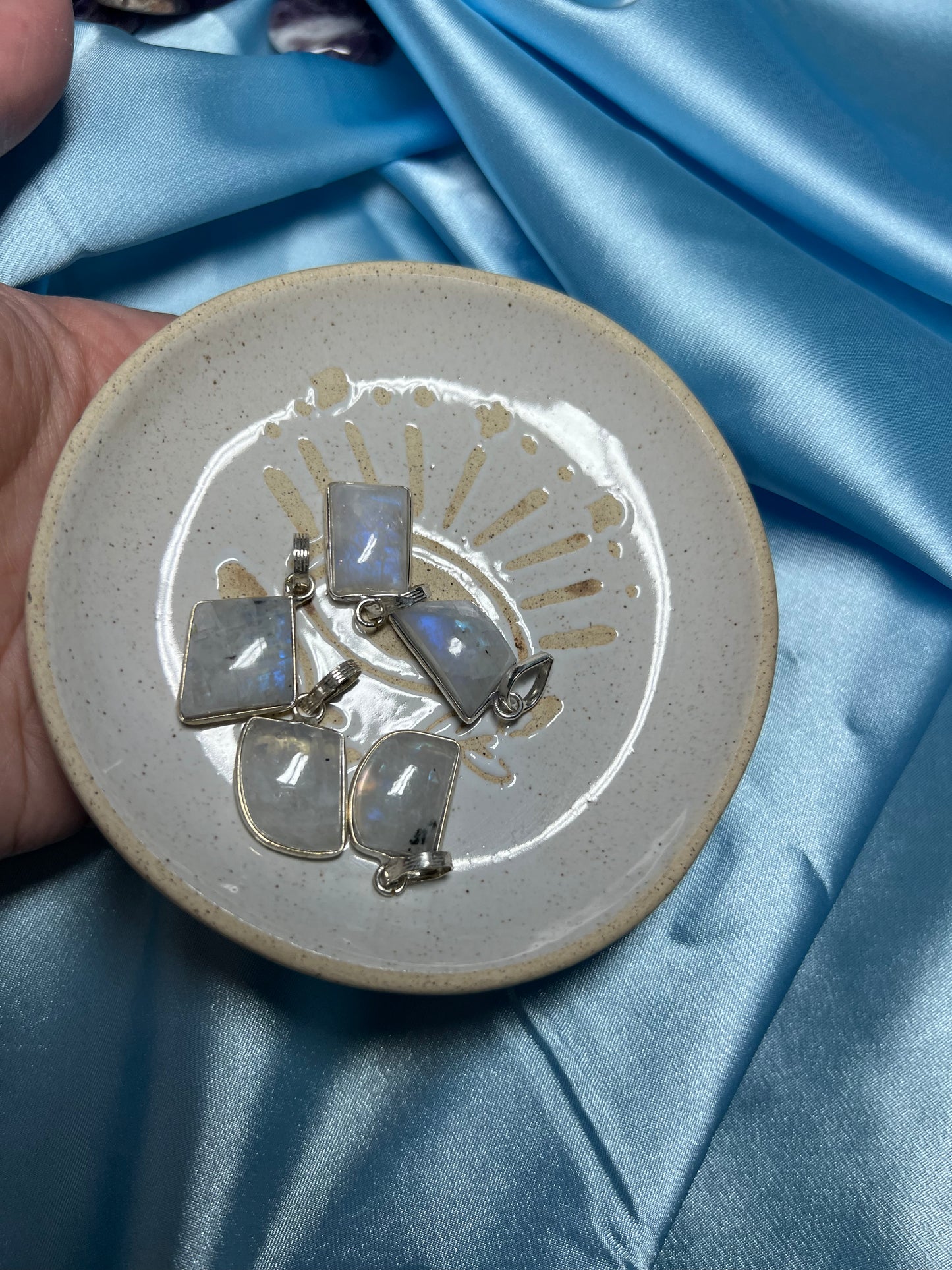 Rainbow Moonstone Pendents
