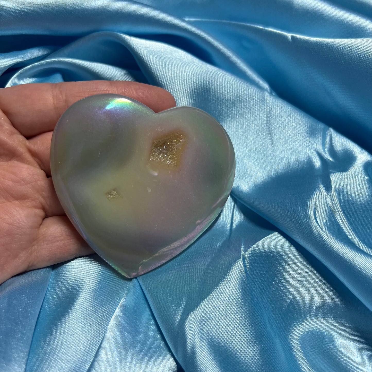 Druzy Aura Agate Heart