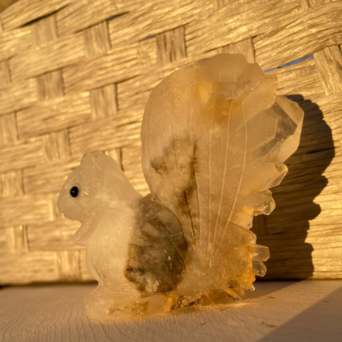 Carved Squirrel Crystal Quartz