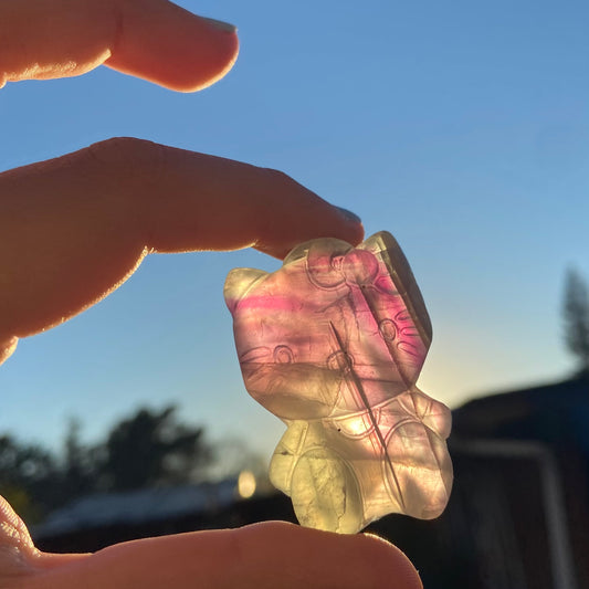 Carved Hello kitty Fluorite Slab