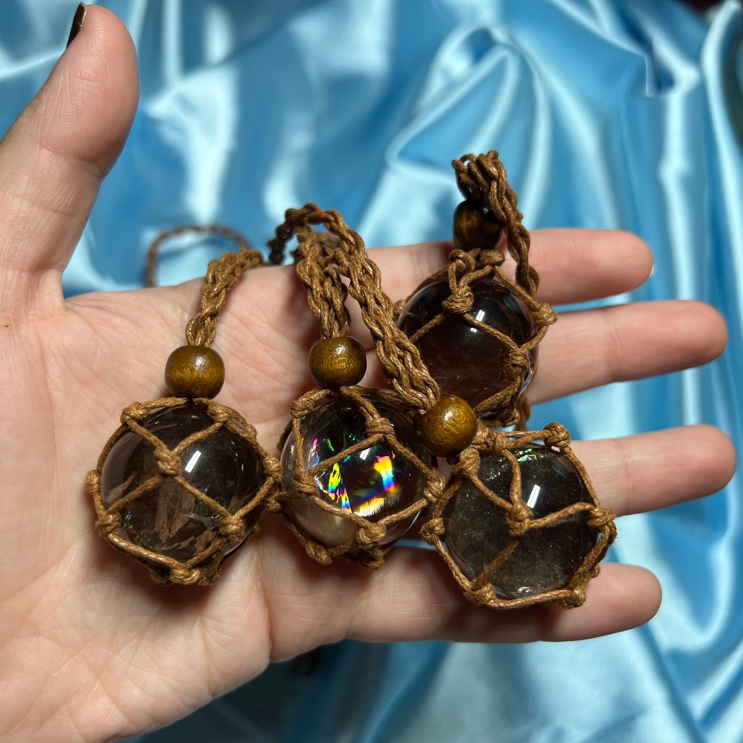Rainbow Smoky Quartz Pendents