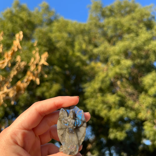 Labradorite Angel Carving