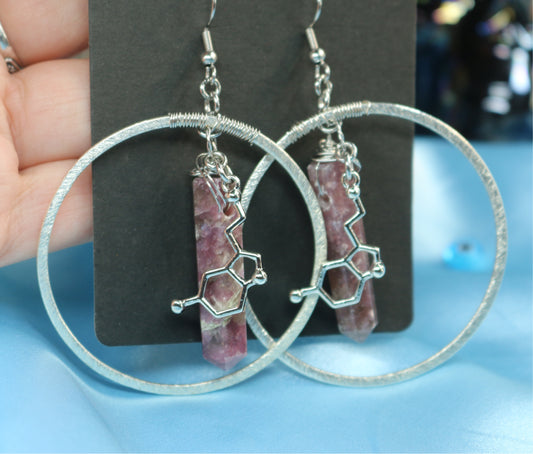 Serotonin Lepidolite Hoops