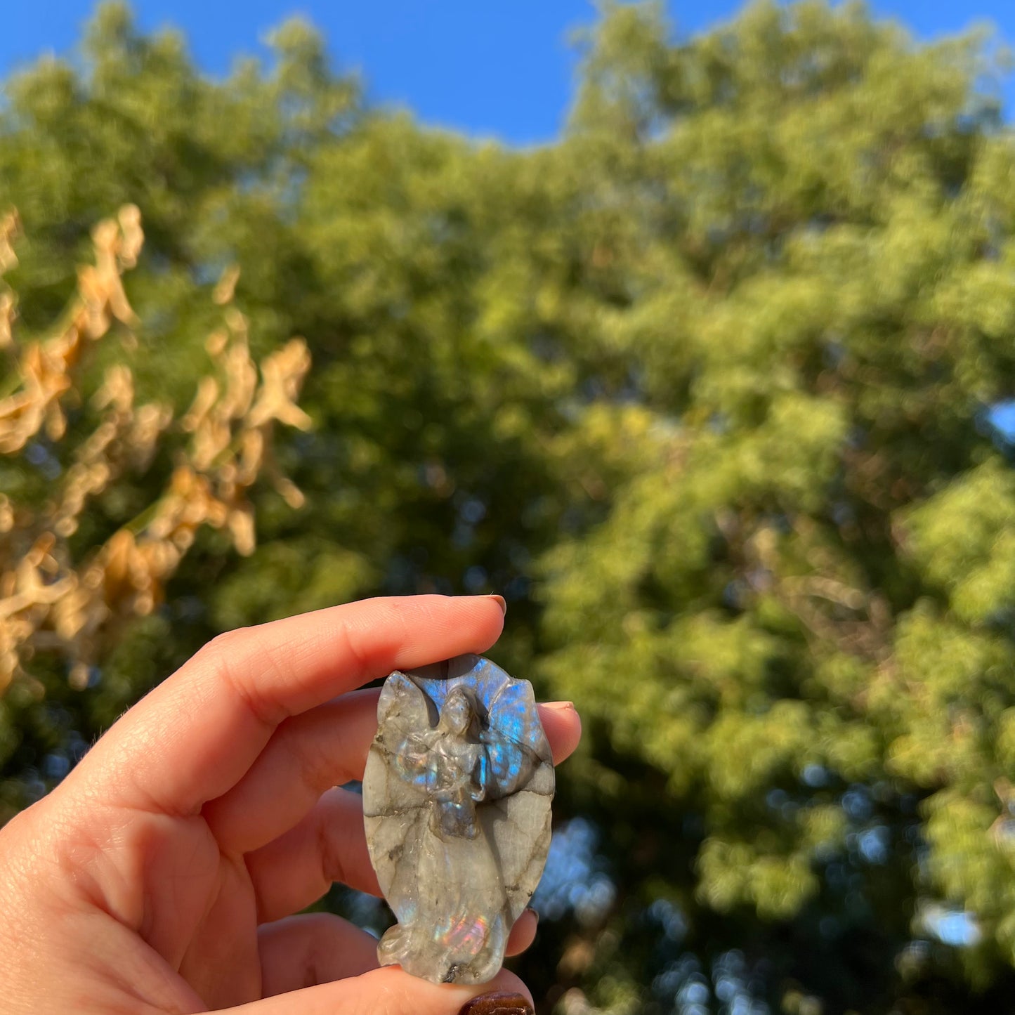 Labradorite Angel Carving