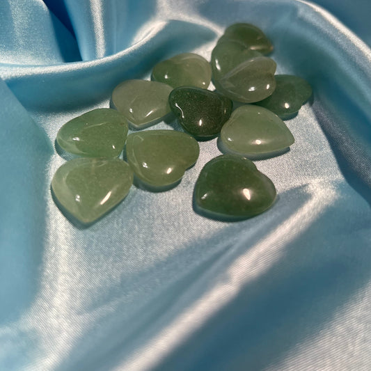 Small Green Aventurine Hearts