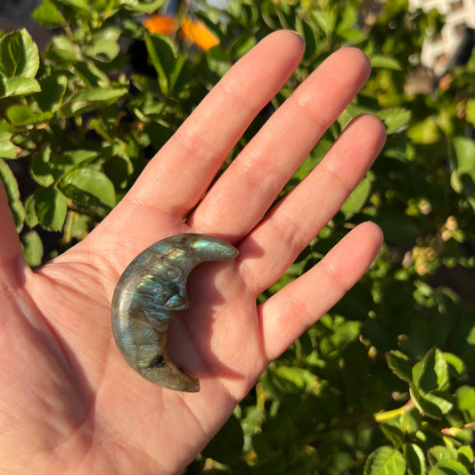 Labradorite Moon Carving