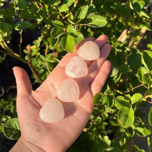 Mini Rose Quartz Hearts
