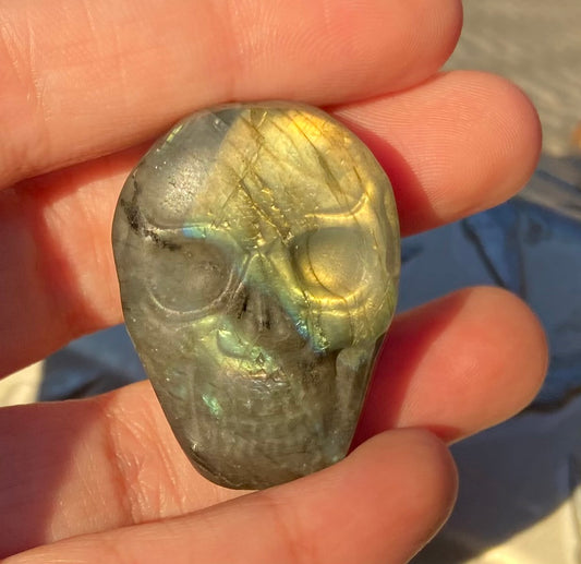 Carved Skull Labradorite Slab